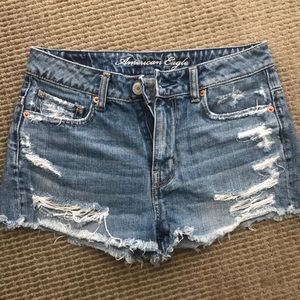 American eagle high waisted denim shorts 4
